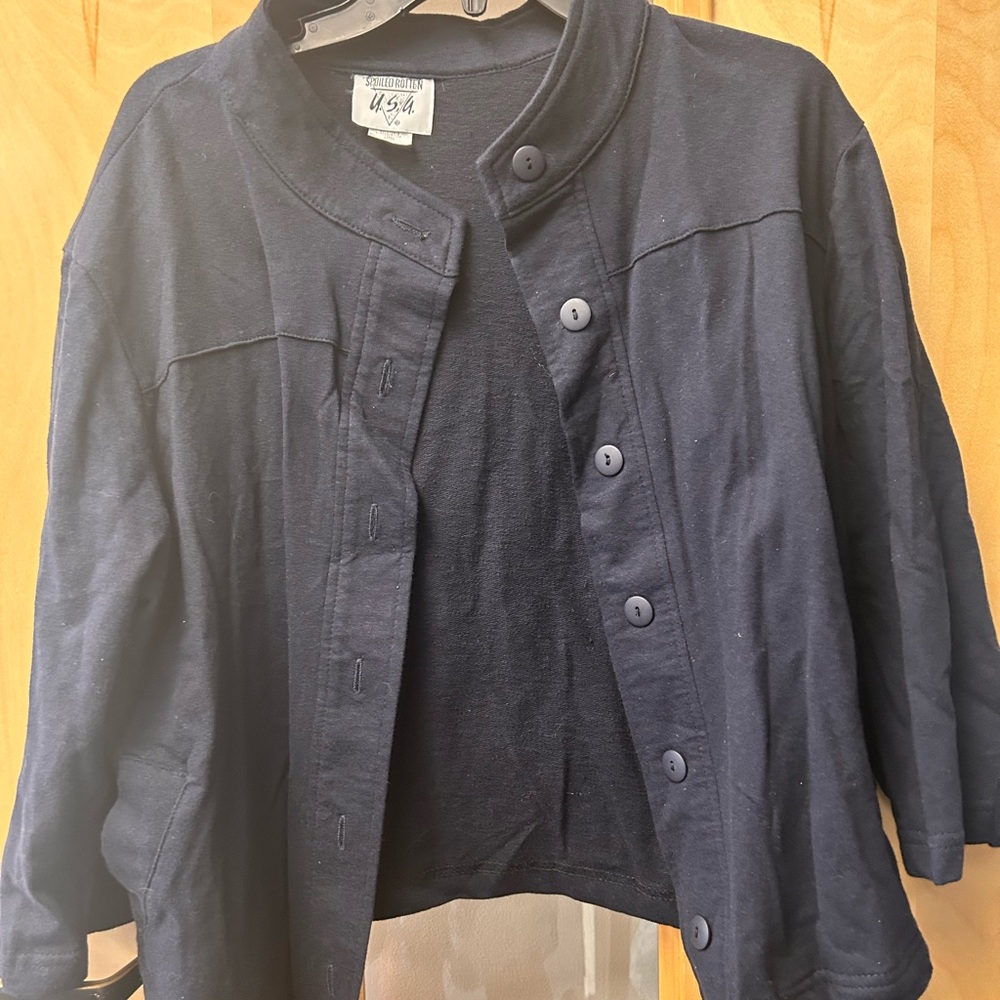 Spoiled Rotten Ladies Apparel Dark Blue Utility Jacket